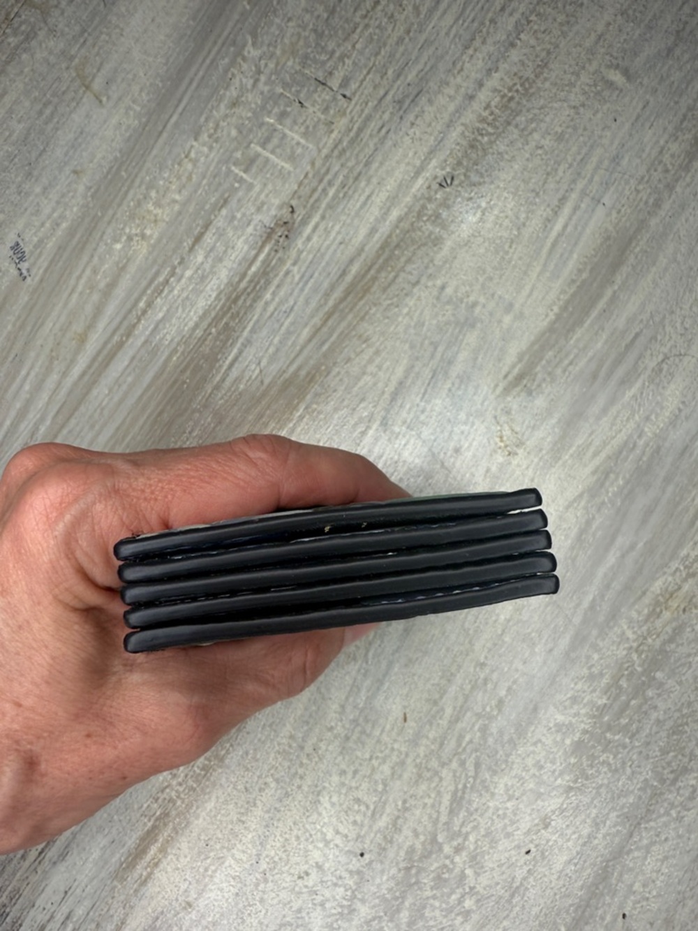 Coach Black Leather Card Wallet with Mint Floral Print - Picture 3 of 9